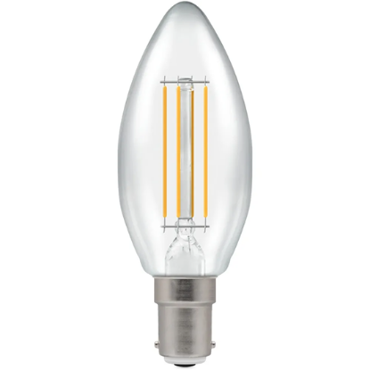 Picture of 5W-40W Dimmable LED Candle Clear Filament 2700K B15d