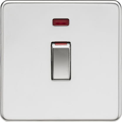 Picture of 45A Double Pole Switch with Neon (1 Gang size) - Polished Chrome