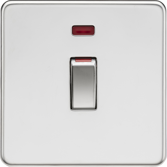 Picture of 45A Double Pole Switch with Neon (1 Gang size) - Polished Chrome