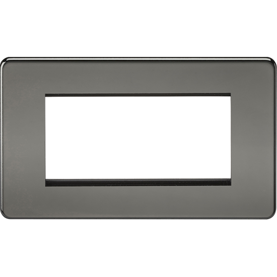 Picture of 4 Gang Modular Faceplate - Black Nickel 