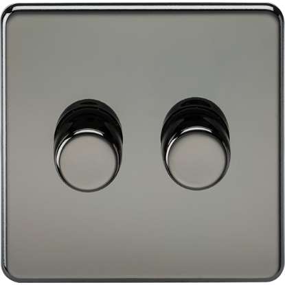 Picture of 2 Gang 2-Way 10-200W (5-150W LED) Intelligent Dimmer - Black Nickel 