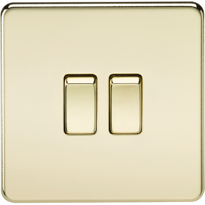 Picture of 10AX 2 Gang 2-Way Switch - Polished Brass 