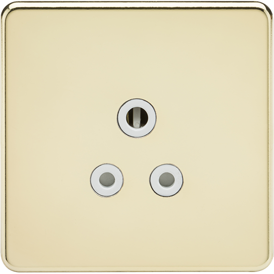 Picture of 5A Unswitched Socket - Polished Brass with White Insert 