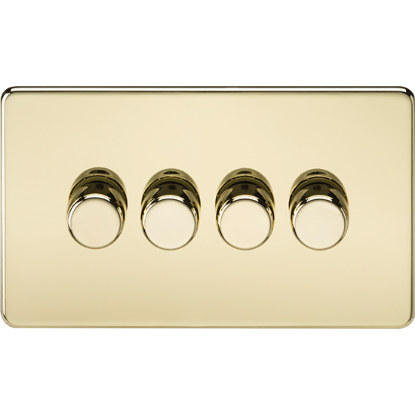 Picture of 4 Gang 2-Way 10-200W (5-150W LED) Intelligent Dimmer - Polished Brass