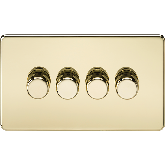 Picture of 4 Gang 2-Way 10-200W (5-150W LED) Intelligent Dimmer - Polished Brass