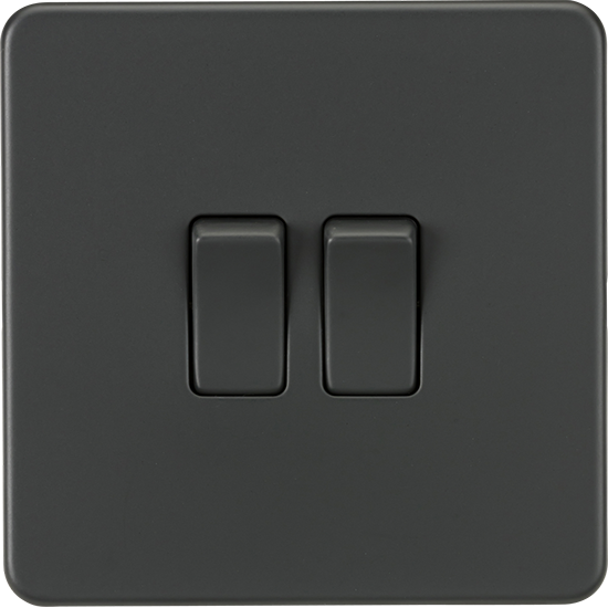 Picture of 10AX 2 Gang 2-way Switch - Anthracite