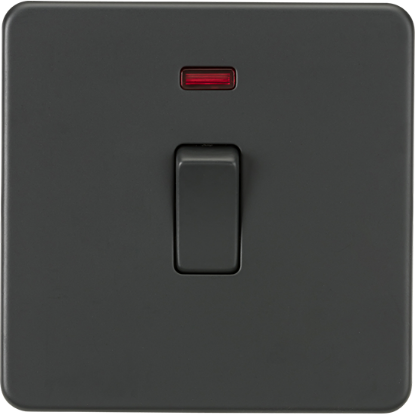 Picture of 20A 1 Gang Double Pole Switch with Neon - Anthracite