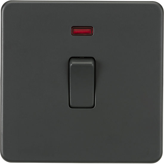 Picture of 20A 1 Gang Double Pole Switch with Neon - Anthracite