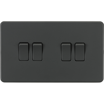 Picture of 10AX 4 Gang 2-Way Switch - Anthracite