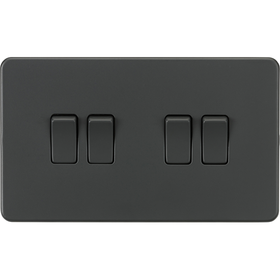 Picture of 10AX 4 Gang 2-Way Switch - Anthracite