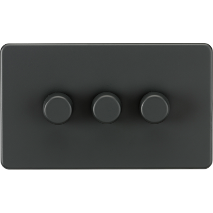 Picture of 3 Gang 2-Way 10-200W (5-150W LED) Intelligent dimmer - Anthracite