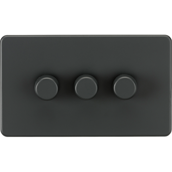 Picture of 3 Gang 2-Way 10-200W (5-150W LED) Intelligent dimmer - Anthracite