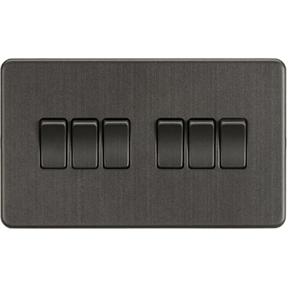 Picture of 10AX 6 Gang 2-way Switch - Smoked Bronze