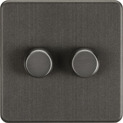 Picture of 2 Gang 2-way 10-200W (5-150W LED) Intelligent dimmer - Smoked Bronze