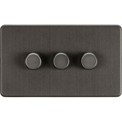 Picture of 3 Gang 2-way 10-200W (5-150W LED) Intelligent dimmer - Smoked Bronze