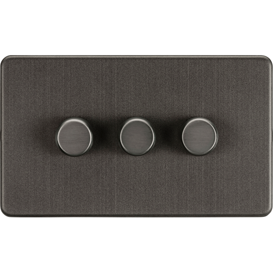 Picture of 3 Gang 2-way 10-200W (5-150W LED) Intelligent dimmer - Smoked Bronze