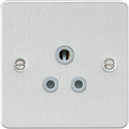 Picture of 5A Unswitched Socket - Brushed Chrome with Grey Insert