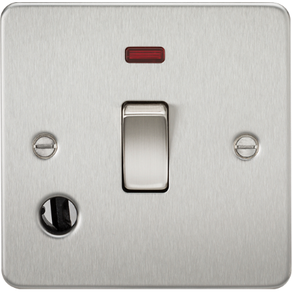 Picture of 20A 1 Gang Double Pole Switch with Neon & Flex Outlet - Brushed Chrome