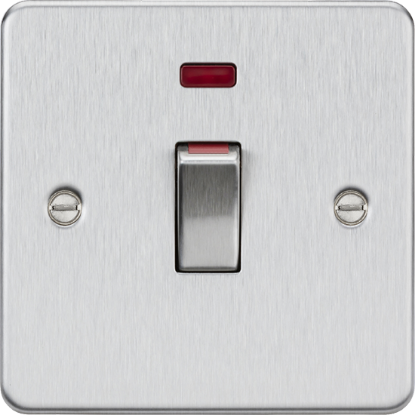 Picture of 45A Double Pole Switch with Neon (1 Gang Size) - Brushed Chrome