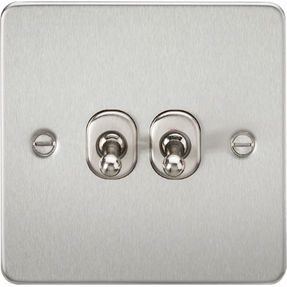 Picture of 10AX 2 Gang 2-Way Toggle Switch - Brushed Chrome