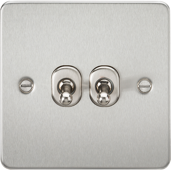 Picture of 10AX 2 Gang 2-Way Toggle Switch - Brushed Chrome