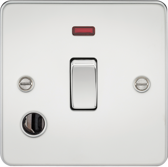 Picture of 20A 1 Gang Double Pole Switch with Neon & Flex Outlet - Polished Chrome