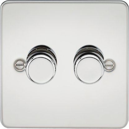 Picture of 2 Gang 2-Way 10-200W (5-150W LED) Intelligent Dimmer - Polished Chrome