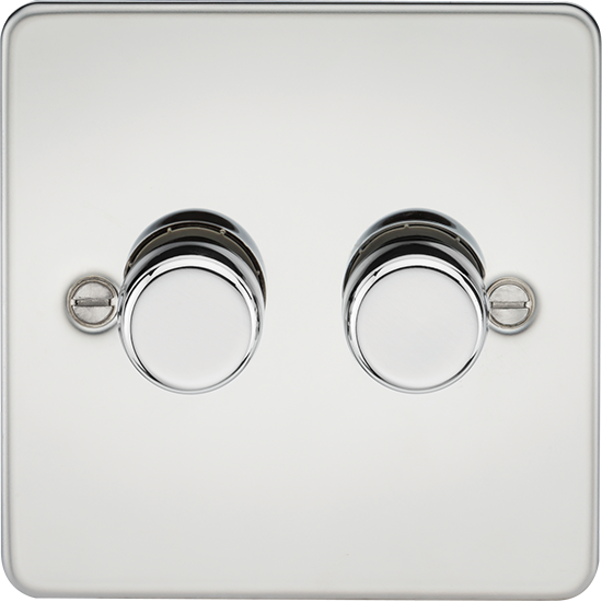 Picture of 2 Gang 2-Way 10-200W (5-150W LED) Intelligent Dimmer - Polished Chrome