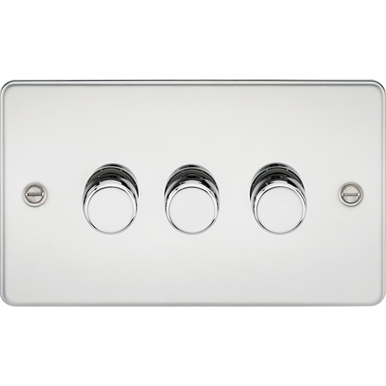 Picture of 3 Gang 2-Way 10-200W (5-150W LED) Intelligent Dimmer - Polished Chrome