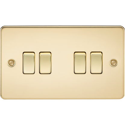 Picture of 10AX 4 Gang 2-Way Switch - Polished Brass