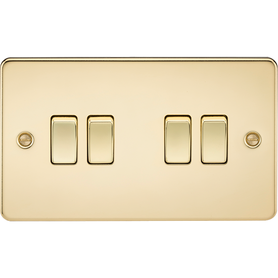 Picture of 10AX 4 Gang 2-Way Switch - Polished Brass