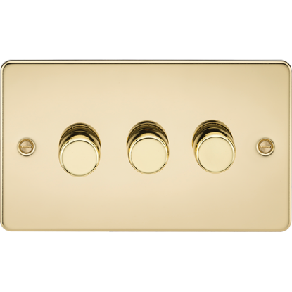 Picture of 3 Gang 2-Way 10-200W (5-150W LED) Intelligent Dimmer - Polished Brass