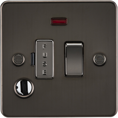 Picture of 13A Switched Fused Spur Unit with Neon & Flex Outlet - Gunmetal