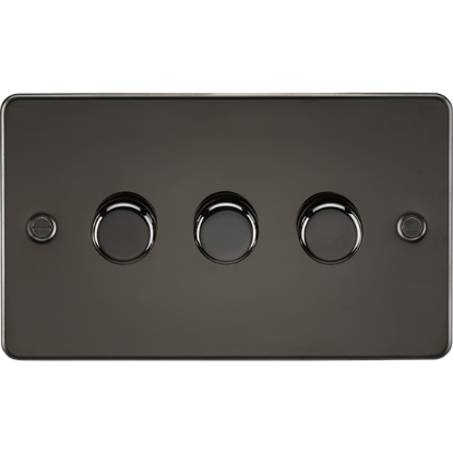 Picture of 3 Gang 2-Way 10-200W (5-150W LED) Intelligent Dimmer - Gunmetal