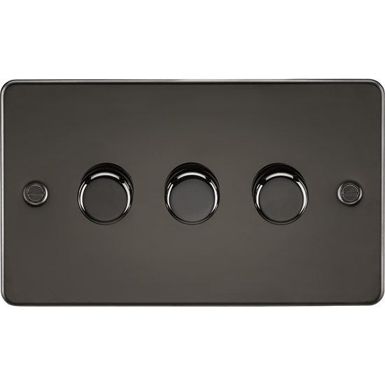 Picture of 3 Gang 2-Way 10-200W (5-150W LED) Intelligent Dimmer - Gunmetal