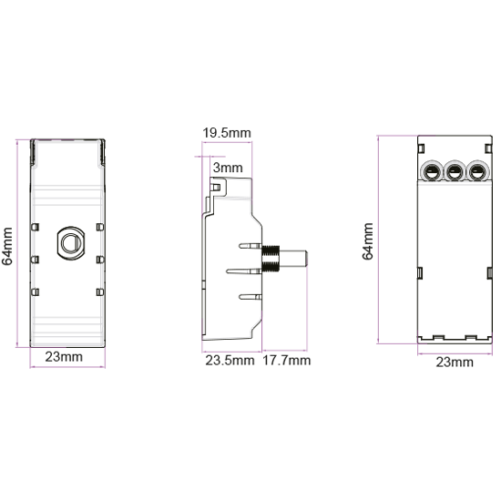 Picture of Eclipse 400VA 2 Way Push On Push Off Replacement LED Dimmer Module Switch (150VA Leading Edge & 400VA Trailing Edge Dimmer)