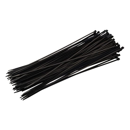 Picture of 3.6x300mm Black Nylon Cable Ties (Pack of 100) 