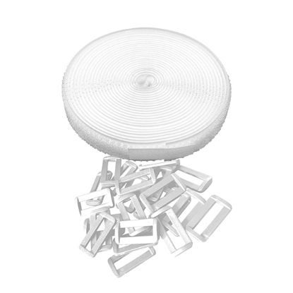 Picture of 5m x 20mm Hook & Loop Cable Tape – Self-Adhesive, Reusable, Heavy-Duty with 25 Buckles (White)