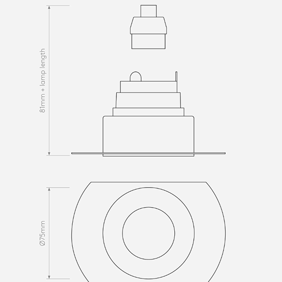Picture of Trimless Slimline Round Fixed Fire-Rated IP65