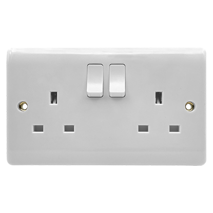 Picture of Vector 13A 2 Gang Double Pole Switched Socket White