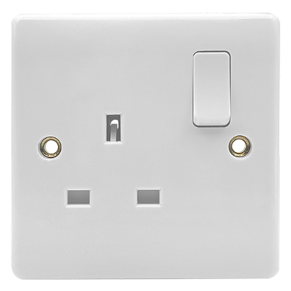 Picture of Vector 13A 1 Gang Double Pole Switched Socket White 