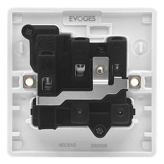 Picture of Vector 13A 1 Gang Double Pole Switched Socket White 