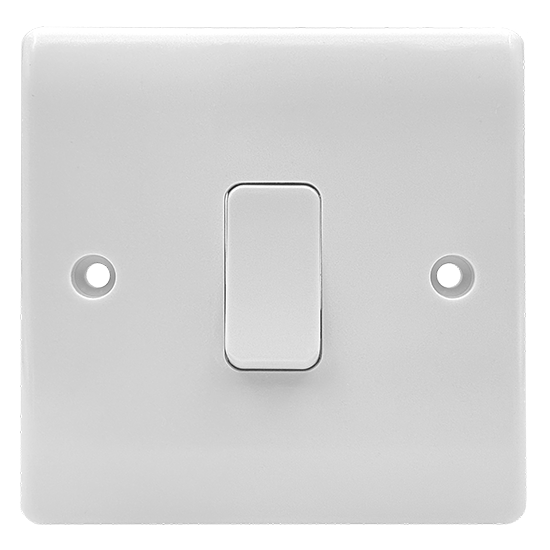 Picture of Vector 1 Gang 2 Way 10AX Single Pole Switch White