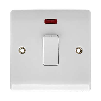 Picture of Vector 1 Gang 20A Double Pole Switch White with Neon 