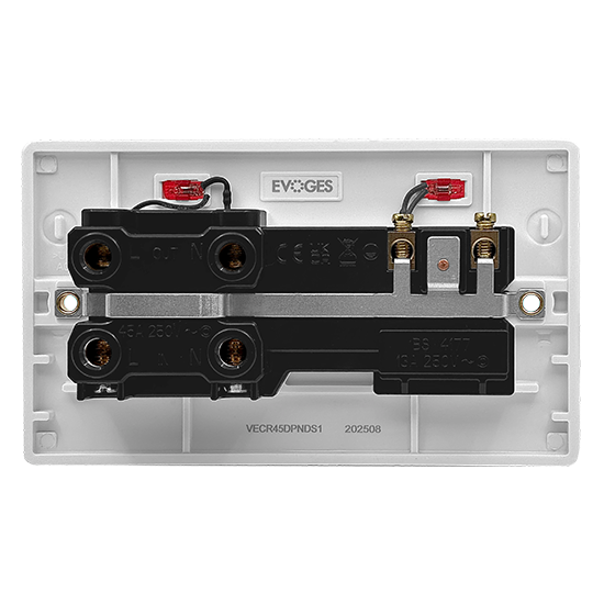 Picture of Vector 1 Gang 45A Double Pole Switch + 1 Gang 13A Switched Socket with Neons 