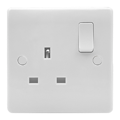Picture of Vector 13A 1 Gang Double Pole Switched Socket White 
