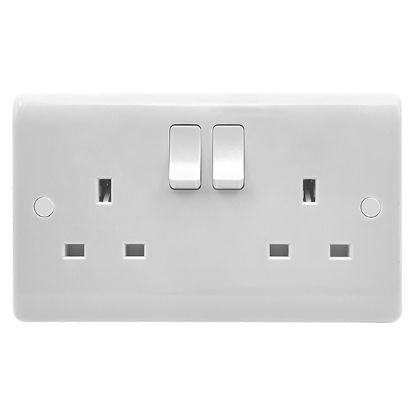 Picture of Vector 13A 2 Gang Double Pole Switched Socket White