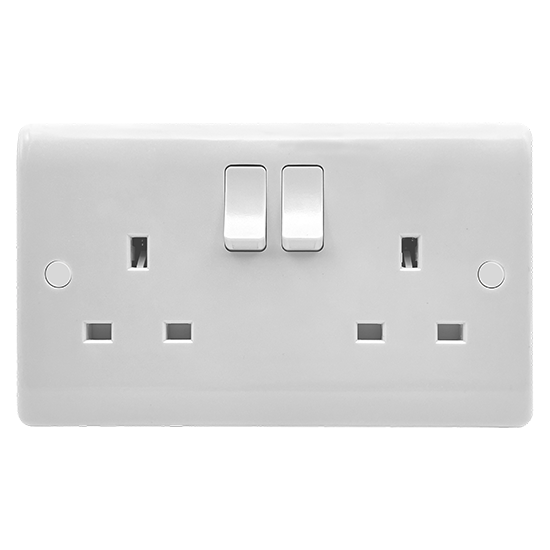 Picture of Vector 13A 2 Gang Double Pole Switched Socket White