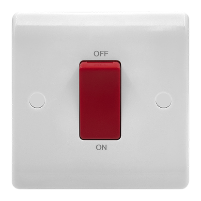 Picture of Vector 1 Gang 45A Double Pole Switch Single Plate White