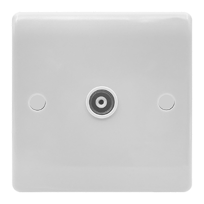 Picture of Vector 1 Gang Coaxial Socket White